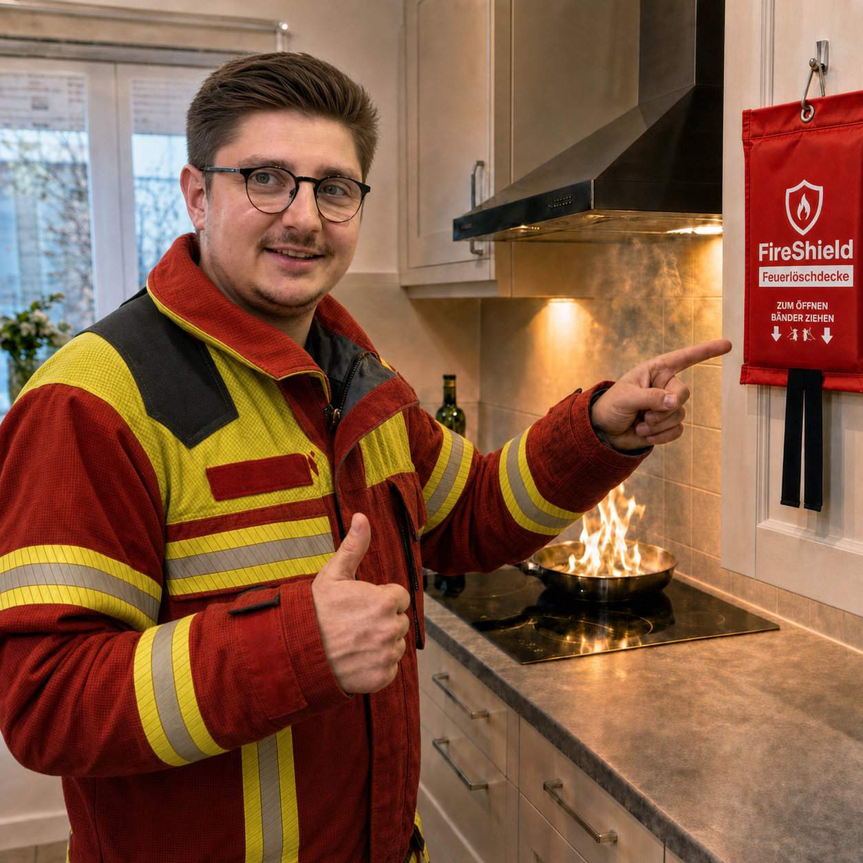 FireShield – 3-Sekunden Notfall-Löschdecke